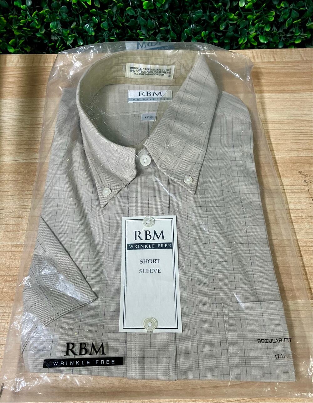 RBM Tan Dress Shirt Men’s Size 17 1/2.